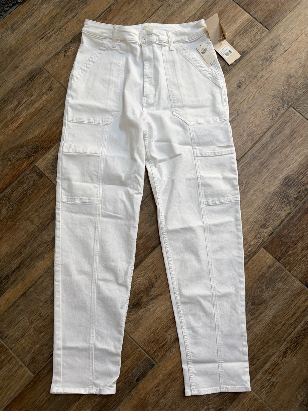 MOTHER White High-Rise Denim Jeans